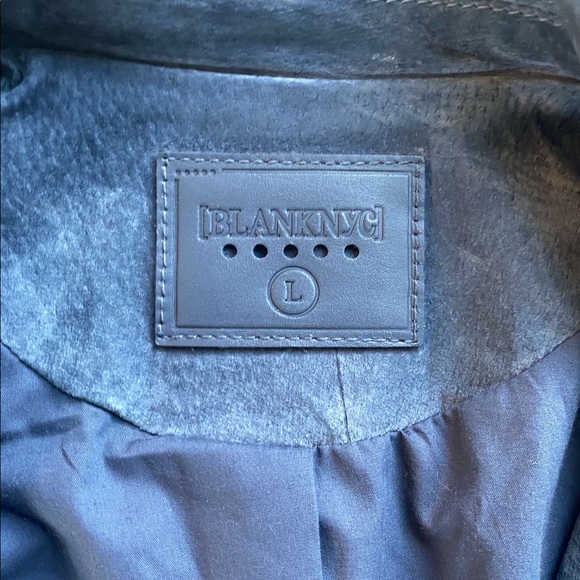 Blue Suede Biker Jacket - Picture 2 of 5